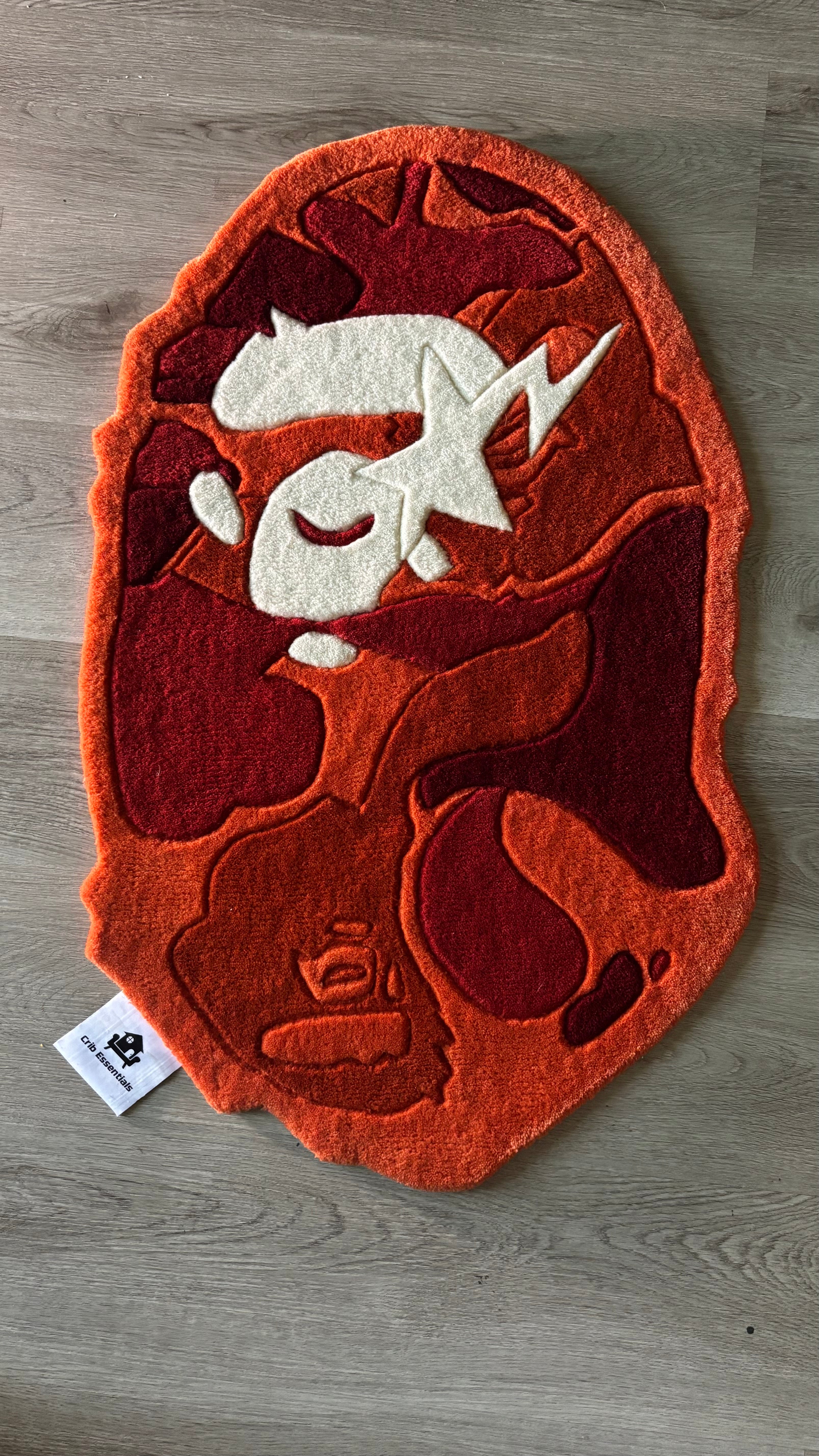 Red Bape Head Rug
