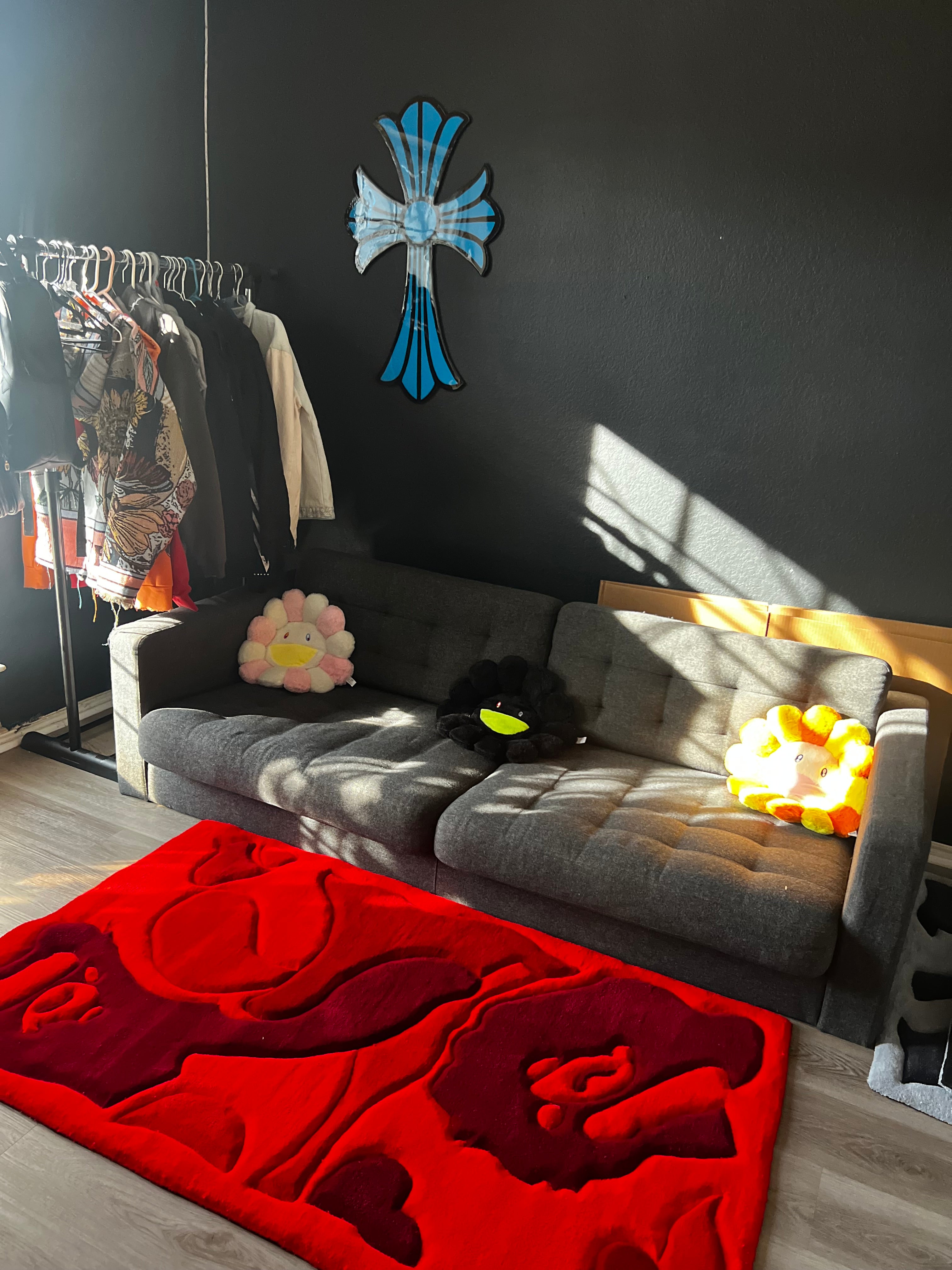 Red Bape Area Rug