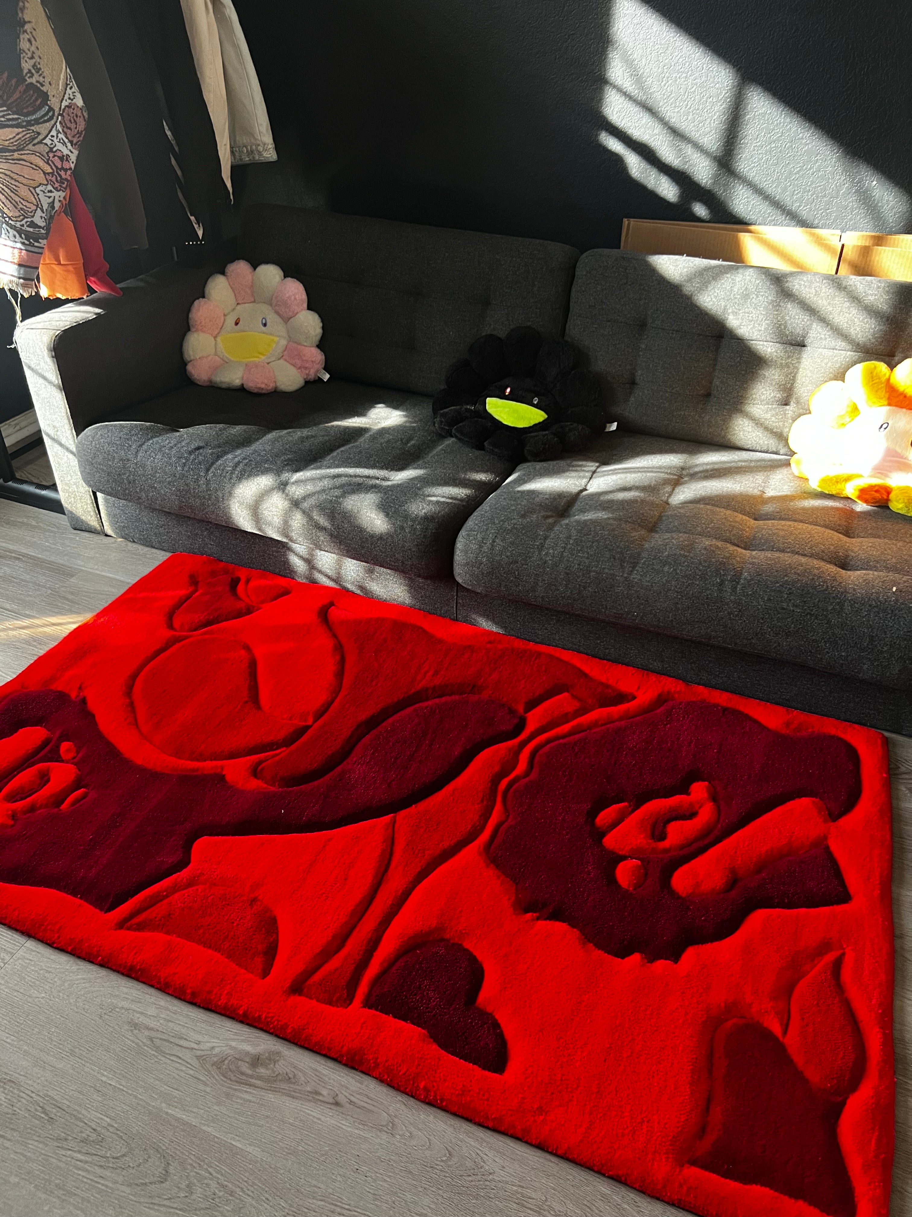 Red Bape Area Rug