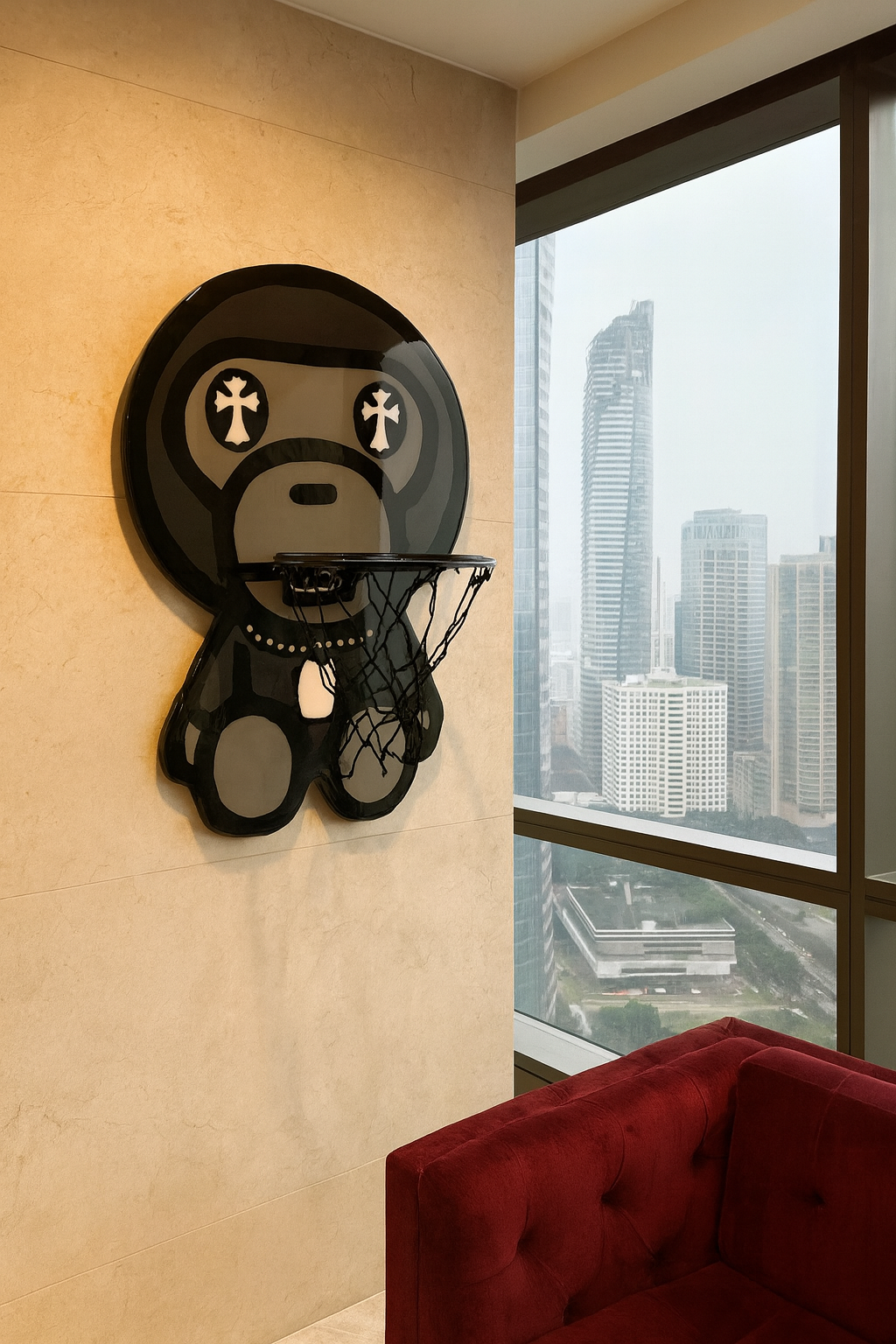 Black Bape Hoop Wallart